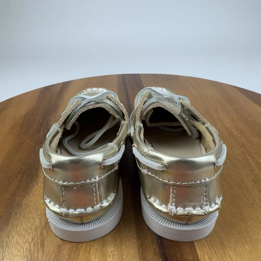 Little Kids Sperry Top-Sider Authentic Original Gold Metallic Boat Shoes SZ 11 C